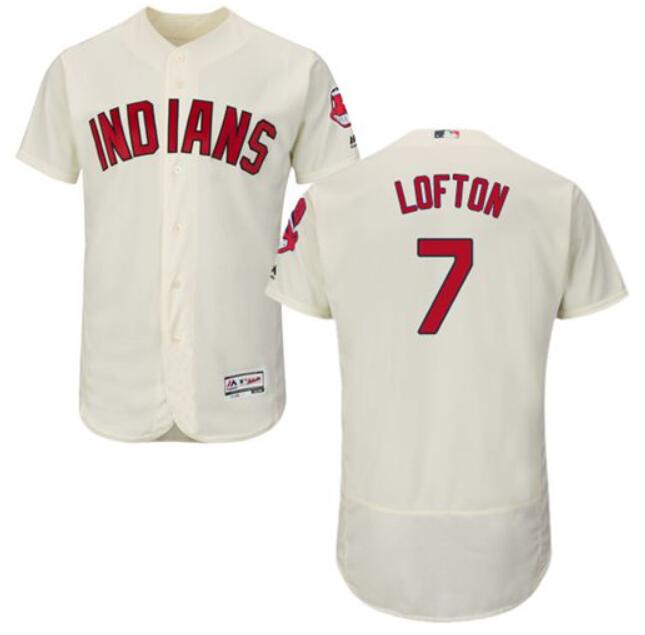 Men's Cleveland Indians Customized Cream Stitched Baseball Jersey